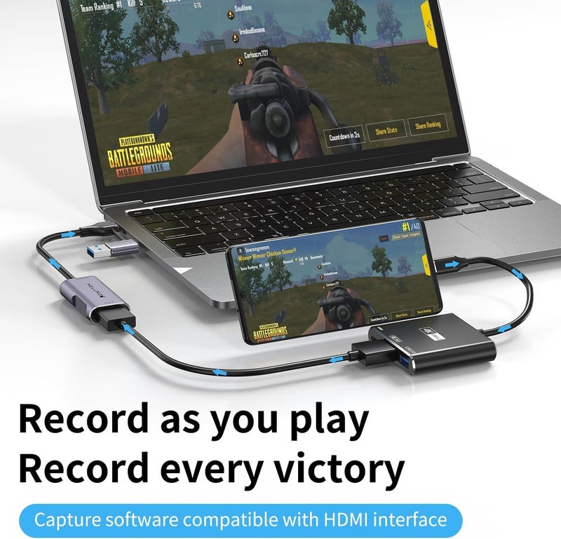Loya Ark Video Capture Card,USB 3.0 Capture Card 4K HD to USB-A/C,2K30fbs Live Streaming/Gaming/Meeting/Game Video Capture Card,for Windows Mac OS System with USB C Adapter to Adjust PS4, Switch2, Xbox1 - Image 3